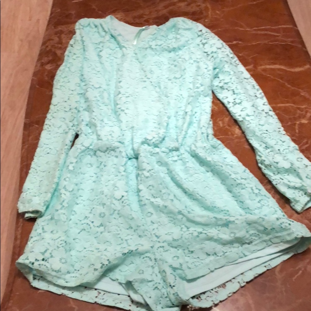 A dressy light green romper
